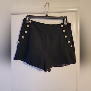 BELLE SKY Gold Button Dress Shorts